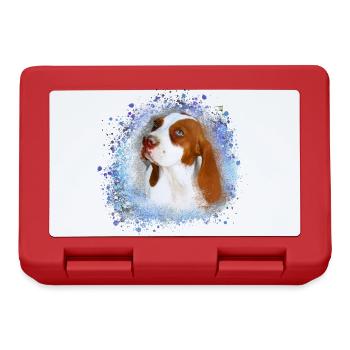 Catalburun, chien, graffiti, beige, peinture, boxer - Boîte à goûter - rouge - Devant