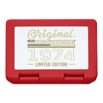 Dezember 1974 Geburtstag Dezember 1974 Dezember - Brotdose - Rot - Vorne
