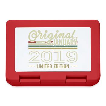 Janvier 2019 anniversaire Janvier 2019 cadeau 2019 - Boîte à goûter - rouge - Devant