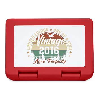 Jahrgang 2016 Retro 2016 Geburtstagsgeschenk 2016 - Brotdose - Rot - Vorne