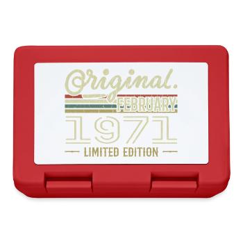 February 1971 Gift - February 1971 Birthday - Lunchbox - red - Front
