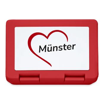 Münster with Heart - My City - I Love - Lunchbox - red - Front