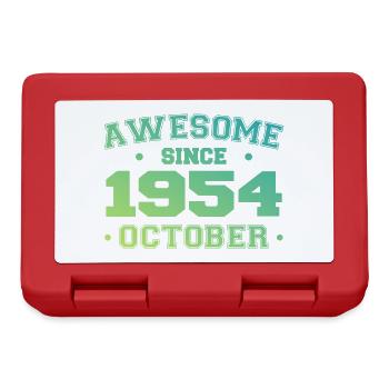 Oktober 1954 - Oktober 1954 Geburtstagsgeschenk - Brotdose - Rot - Vorne