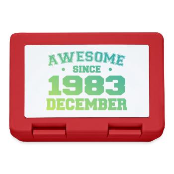 Anniversaire Décembre 1983 - Cadeau Decembre 1983 - Boîte à goûter - rouge - Devant