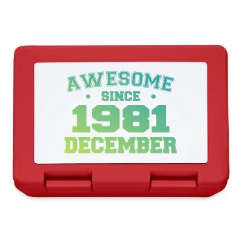 Anniversaire Décembre 1981 - Cadeau Decembre 1981 - Boîte à goûter - rouge - Devant
