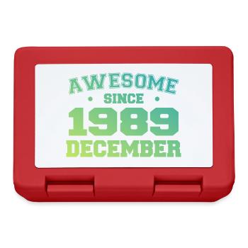 Anniversaire Décembre 1989 - Cadeau Decembre 1989 - Boîte à goûter - rouge - Devant