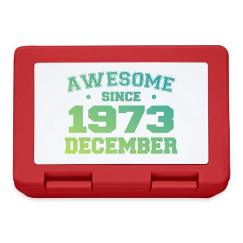 Anniversaire Décembre 1973 - Cadeau Decembre 1973 - Boîte à goûter - rouge - Devant