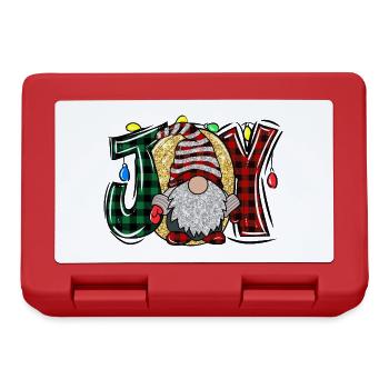 Christmas Gnome with Joy Saying Christmas Dwarf - Lunchbox - red - Front
