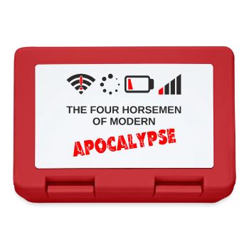 Vier Reiter der Modernen Apokalypse Gaming Nerd - Brotdose - Rot - Vorne