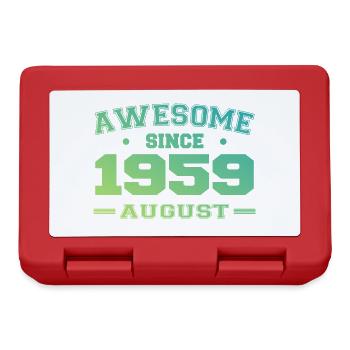 1959 August Jahr Geburt Geburtstag August 1959 - Brotdose - Rot - Vorne