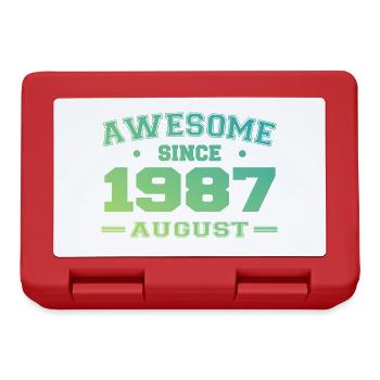 1987 August Year Born Birthday August 1987 - Lunchbox - red - Front