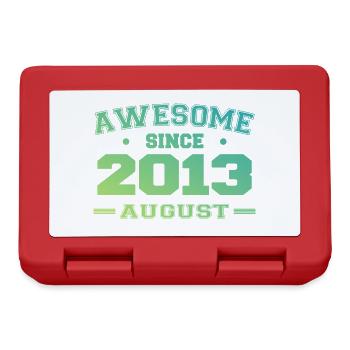 2013 August Year Birth Birthday August 2013 - Lunchbox - red - Front