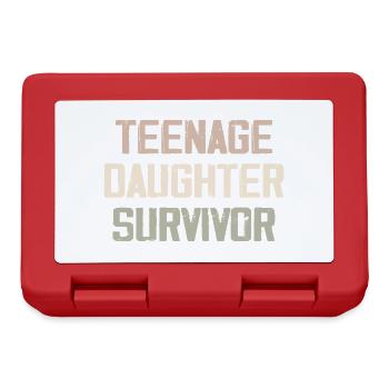 Teenage Daughter Survivor Funny Father's Day Quote - Boîte à goûter - rouge - Devant