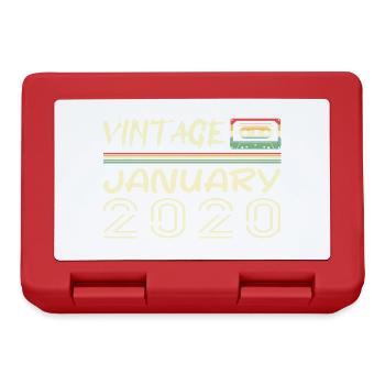 Vintage Janvier 2020 - Anniversaire Janvier 2020 - Boîte à goûter - rouge - Devant