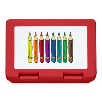 crayons de couleur - Boîte à goûter - rouge - Devant