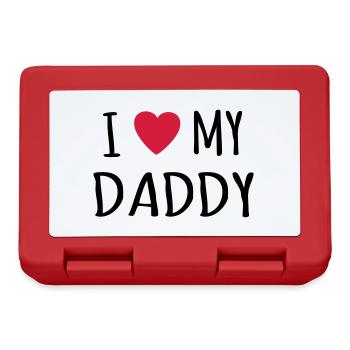Vater Baby Papa Sohn Tochter Kind I love my Daddy - Brotdose - Rot - Vorne