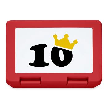 10 Krone 10. Geburtstag 10 Jahre - Brotdose - Rot - Vorne
