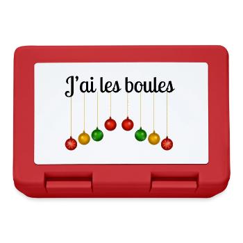 Pull de Noël drôle | « J’ai les boules » - Boîte à goûter - rouge - Devant