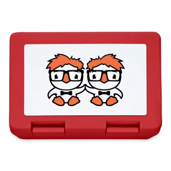 2 Birds Nerd Geek Smart Intelligent Horn-Rimmed Glasses - Lunchbox - red - Front
