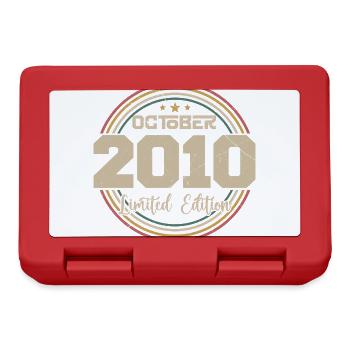 Born in October 2010 Retro Birthday October 2010 - Lunchbox - red - Front