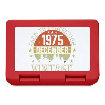 Retro Birthday Gift - Born In December 1975 - Lunchbox - red - Front