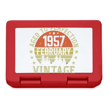 Février 1957 - Cadeau Anniversaire Février 1957 - Boîte à goûter - rouge - Devant