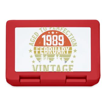 Février 1989 - Cadeau Anniversaire Février 1989 - Boîte à goûter - rouge - Devant