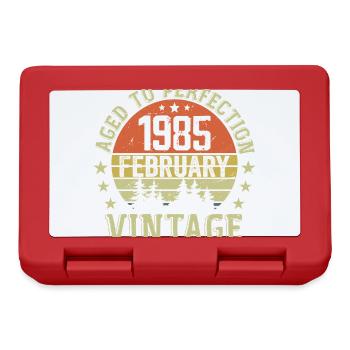 Février 1985 - Cadeau Anniversaire Février 1985 - Boîte à goûter - rouge - Devant