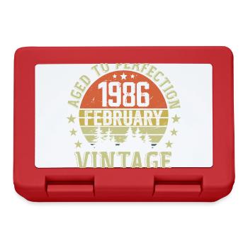 Février 1986 - Cadeau Anniversaire Février 1986 - Boîte à goûter - rouge - Devant