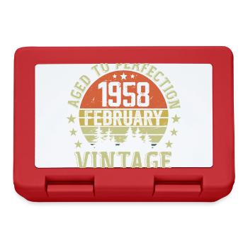 Février 1958 - Cadeau Anniversaire Février 1958 - Boîte à goûter - rouge - Devant