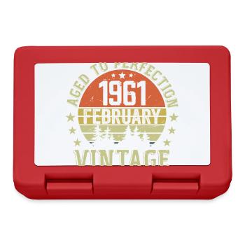 Février 1961 - Cadeau Anniversaire Février 1961 - Boîte à goûter - rouge - Devant