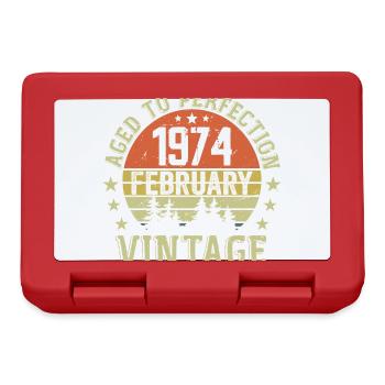Février 1974 - Cadeau Anniversaire Février 1974 - Boîte à goûter - rouge - Devant