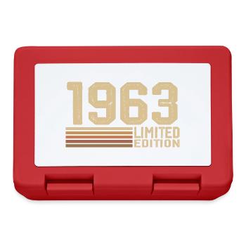 Jahrgang 1963 Geburtstag - Geschenk 1963 Jahrgang 1963 - Brotdose - Rot - Vorne