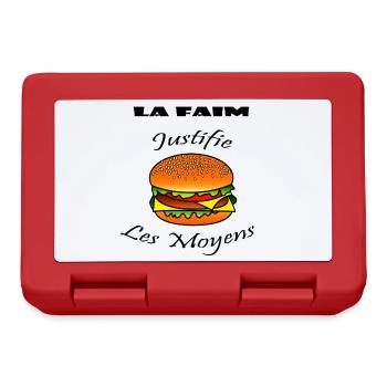 La Faim justifie les Moyens - Hamburger - Boîte à goûter - rouge - Devant