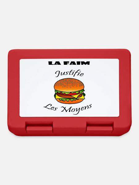 La Faim justifie les Moyens - Hamburger - Boîte à goûter - rouge