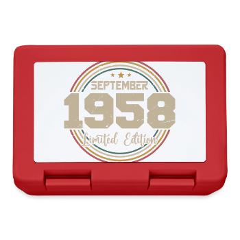 September 1958 Geburtstagsgeschenk 1958 - Brotdose - Rot - Vorne