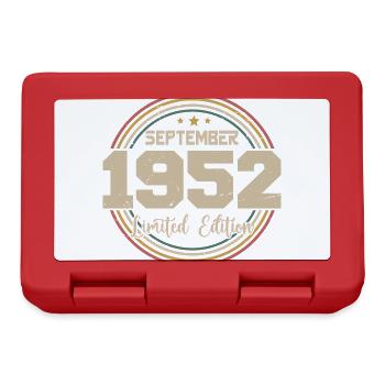 Cadeau Septembre 1952 September Birthday Gift 1952 - Boîte à goûter - rouge - Devant