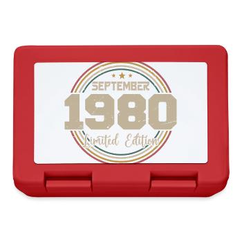 September 1980 Geburtstagsgeschenk 1980 - Brotdose - Rot - Vorne