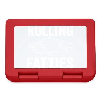 Rolling Fatties Cat Funny Fat Kitten Cat Lover - Lunchbox - red - Front