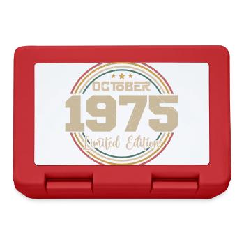 Jahrgang Oktober 1975 Retro Geburtstag Oktober 1975 - Brotdose - Rot - Vorne