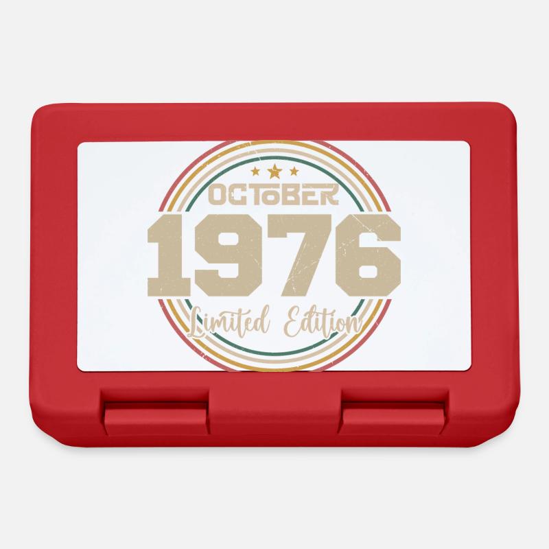 Né en octobre 1976 Retro Anniversaire Octobre 1976 - Boîte à goûter - rouge