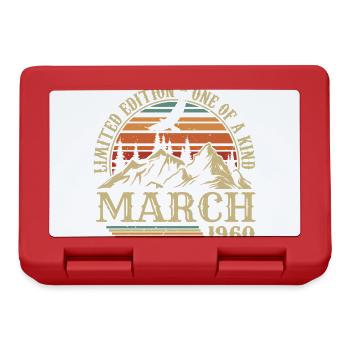 Cadeau D'anniversaire Mars 1960, Nées En Mars 1960 - Boîte à goûter - rouge - Devant
