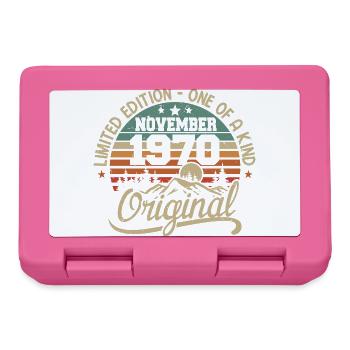 Retro November - November 1970 Birthday Gift - Lunchbox - pink - Front