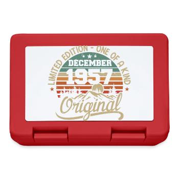 Originalgeschenk zum 68. Geburtstag, Dezember 1957 - Brotdose - Rot - Vorne