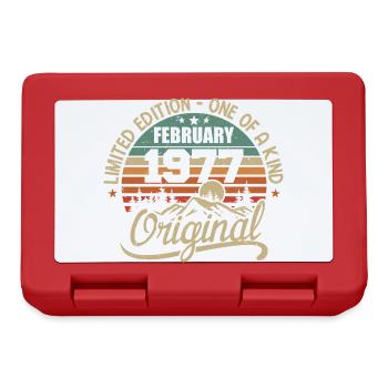 Né En Février 1977 Cadeau Millésime - Février 1977 - Boîte à goûter - rouge - Devant