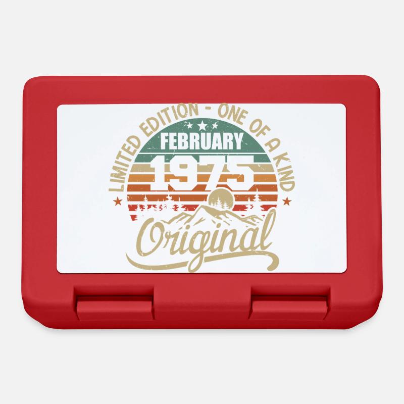 Né En Février 1975 Cadeau Millésime - Février 1975 - Boîte à goûter - rouge