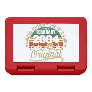 Né En Février 2004 Cadeau Millésime - Février 2004 - Boîte à goûter - rouge - Devant