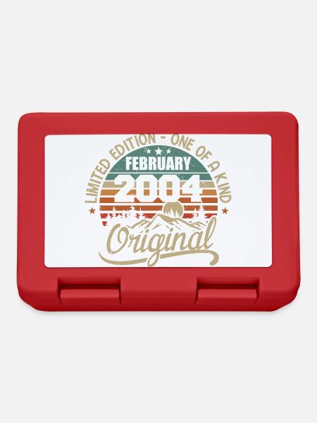 Né En Février 2004 Cadeau Millésime - Février 2004 - Boîte à goûter - rouge