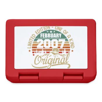 Born In February 2007 Vintage Gift - February 2007 - Lunchbox - red - Front