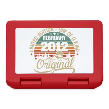 Born In February 2012 Vintage Gift - February 2012 - Lunchbox - red - Front